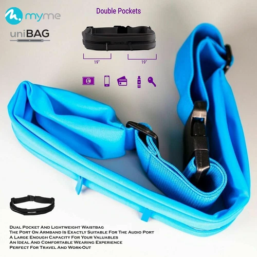 Running Belt Unisex Sports Jogging Phone Keys Mobile Money Bum Bag Waist Travel - Picture 11 of 30