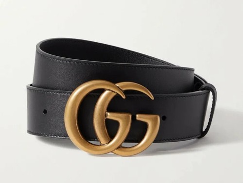 GUCCI Donna Taglia 80 Nero Cintura in pelle con fibbia doppia G Nuovo con  etichette $470 | eBay