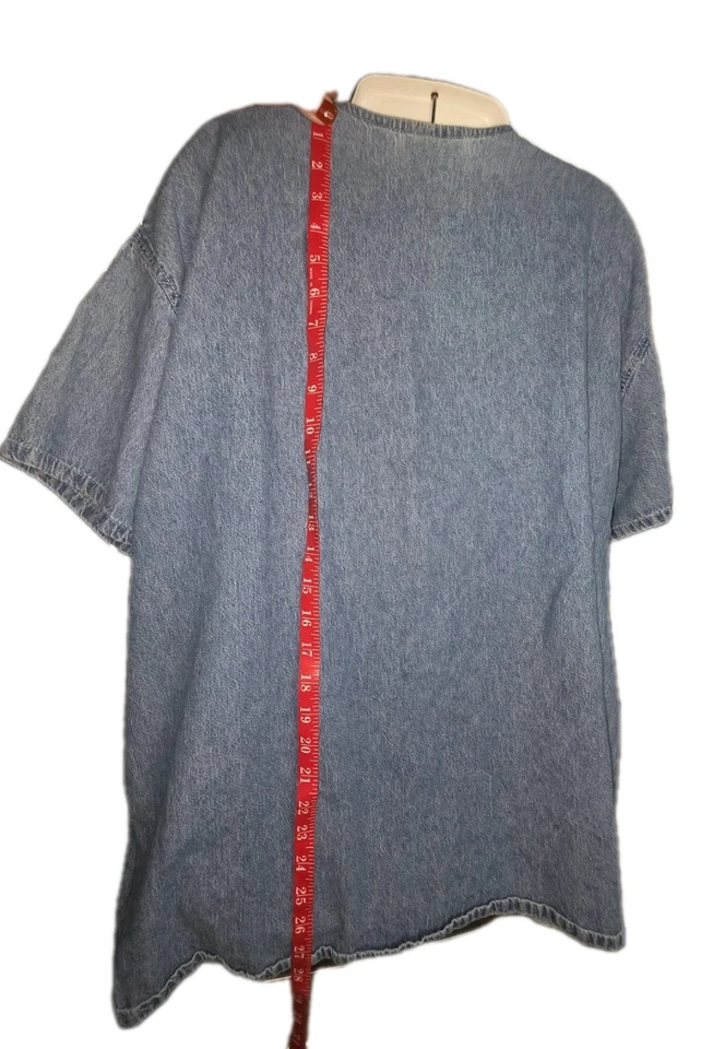 Fundamentals By White Swan Scrub Top V Neck Size XL Blue Denim - Image 4 of 4