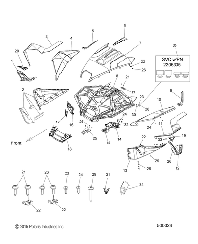 Polaris Right Fender Trim, Titanium Metallic, Genuine OEM Part 5450050-602 - Zdjęcie 5 z 5