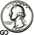 1953 Washington Quarter PROOF, Blast White Superb Gem PR++