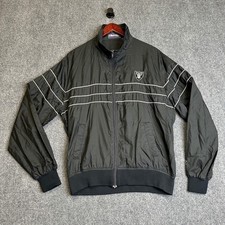 Vintage Starter NFL Oakland Raiders Windbreaker Jacket Mens L Black 90s Full Zip