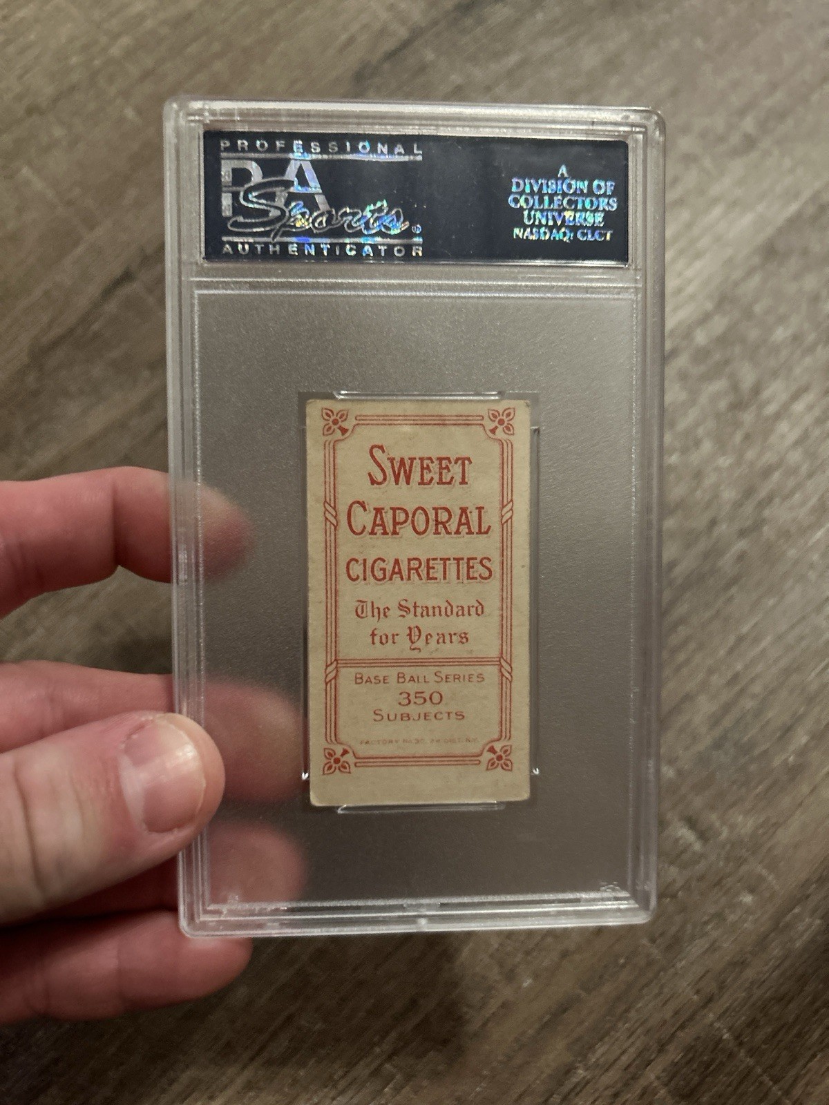1909 T206 Red Murray Batting Sweet Caporal Cigarettes Baseball Card PSA 3.5 VG+ view 2