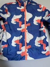 Cat  Jack Boys Hooded Full Zip Windbreaker Jacket Blue Camo 5 6-7 