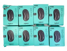 Logitech M185 Wireless Mouse 2.4GHz USB Mini Receiver - New Pack of 8