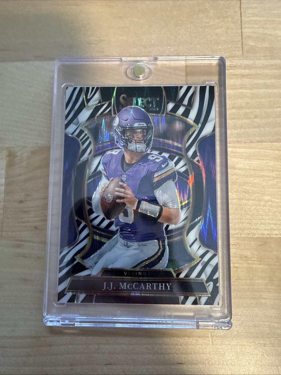 2025 Panini Select - Concourse J.J. McCarthy #63 Zebra Prizm Case