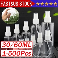 30/60ML Travel Spray Bottle Plastic Transparent Perfume Empty Atomizer USA