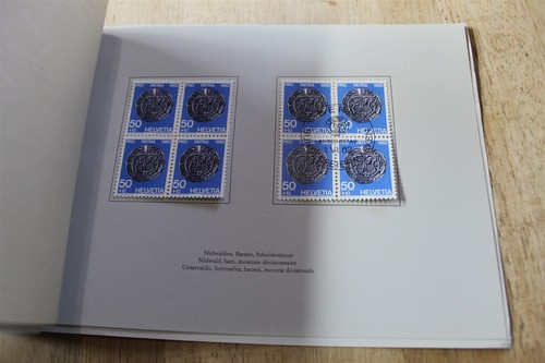 SWITZERLAND PTT PACK 1962 B313-317 BLOCKS OF 4 MINT/ USED CAT 26.80 PRO PATRIA - Picture 3 of 8