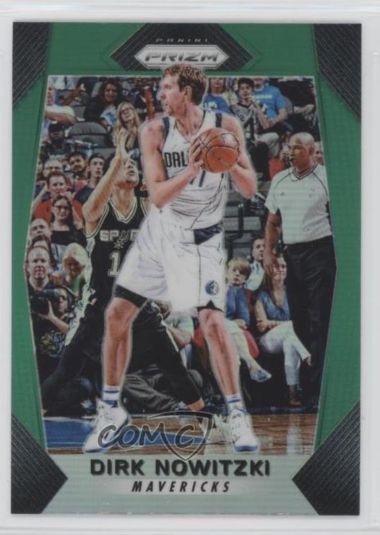2017-18 Panini Prizm Green Prizm Dirk Nowitzki #91 HOF gp3