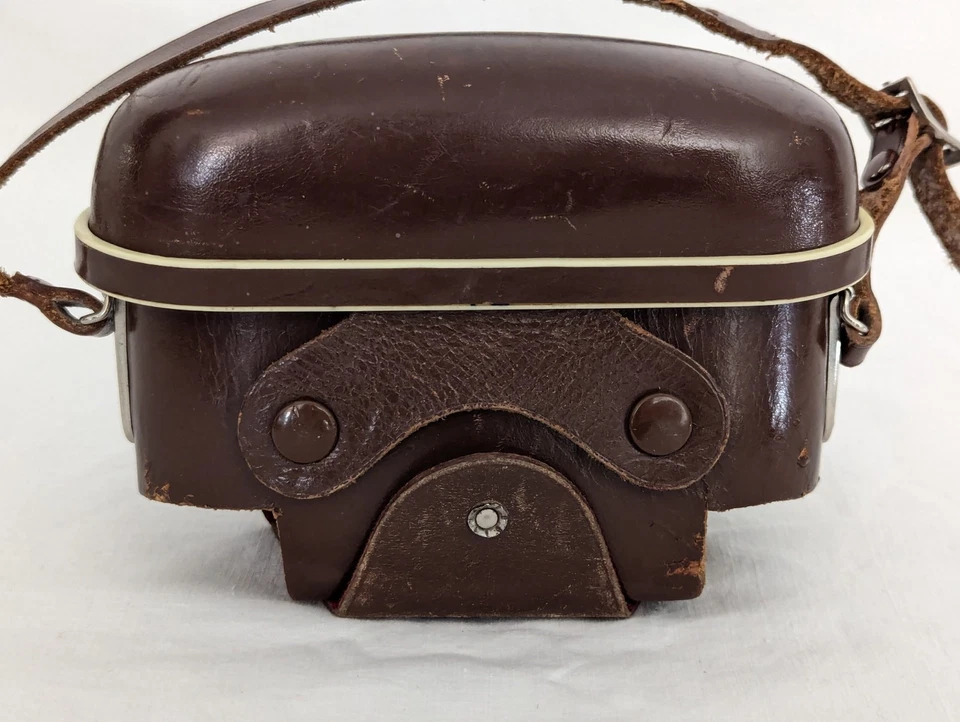 Estuche de cuero vintage para cámara Zeiss Ikon AG 1264/24 hecho en Alemania Foto 3 de 4