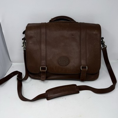 Eddie Bauer Vintage Brown Leather Messenger Bag/Briefcase/Attache/Laptop Bag