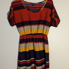 Banana Republic Striped Shift Dress Womens Sz 4 Multicolor Office Casual