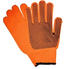 Universal Tool One Size Hi-Vis PVC Dot Grip Safety Work Gloves Orange - 1 Pair