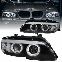 Xenon Scheinwerfer Set Schwarz FüR Bmw X5 E53 11/2003–2006 Mit Angel Eyes D2S