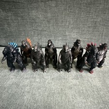 Godzilla Set of 8 Action Figures with Colored Spikes Assorted Colors