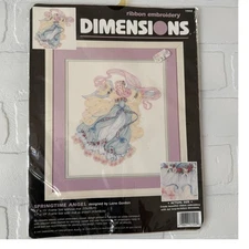Vintage Dimensions Ribbon Embroidery NWT Springtime Angel Kit Floral #1502
