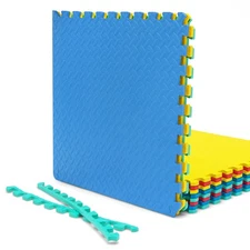 12 Tiles  Interlocking Anti-slip EVA Foam 1/2" Puzzle Floor Exercise Mat Gym