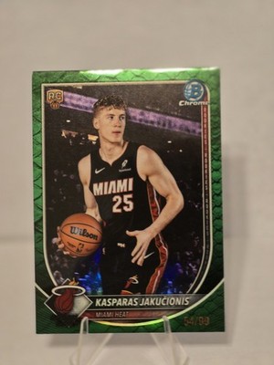 2025 Bowman Chrome Green Reptillian Basketball Card, Kasparus Jakucionis-#54/99