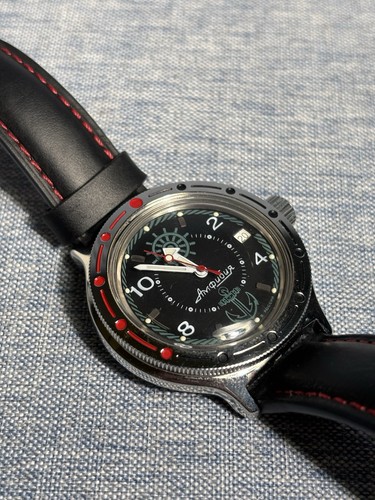 Vostok Amphibian Diver Automatic 40mm Watch Black Strap