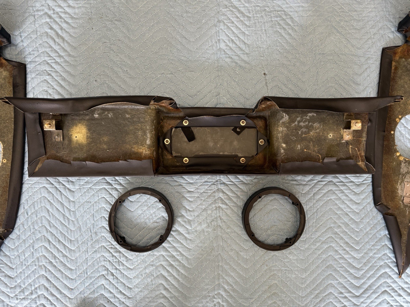 Genuine Ferrari 348 Original Black Leather Rear Shelf End Caps
