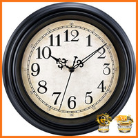 Wanduhr Klassisch 25Cm Ruhige Retro Batteriebetrieben Schwarz FüR Wohnzimmer