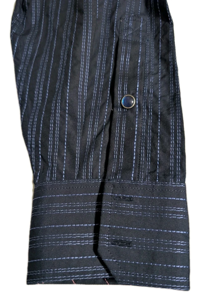 Vtg Ecko Unltd Men’s XL Navy Graffiti Button Up Shirt Y2K Rhino Mint Condition - Image 3 of 4