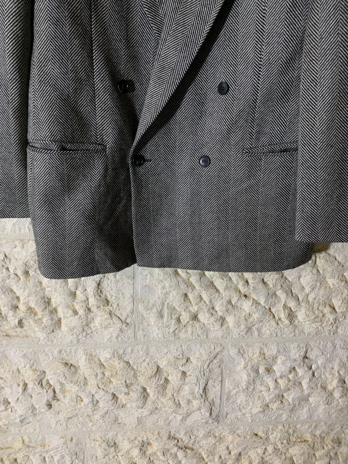 Vintage Valentino Uomo pure wool classic double breasted gray jacket blazer 40R thumbnail 4