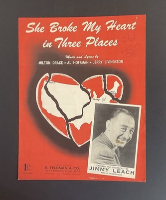 SIE BRACH MEIN HERZ AN DREI ORTEN - MILTON DRAKE UND AL HOFFMAN - NOTEN