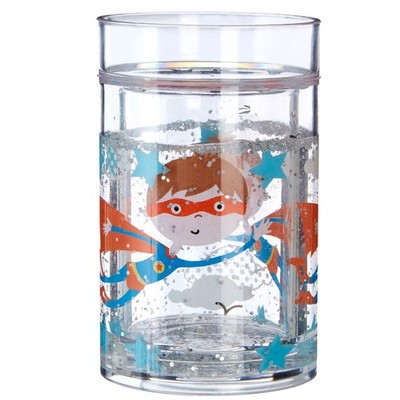 Mimo Super Rupert Glitzer Design 200ml Kinder Klar Kunststoff Trinkbecher Becher