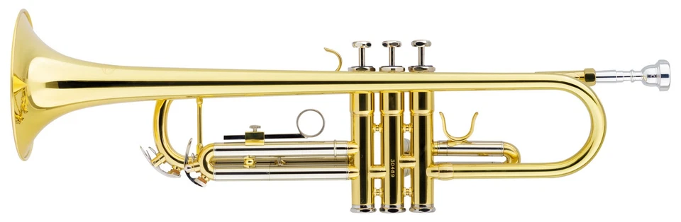 Bb Trompete Blasinstrumente Jazztrompete Gold lackiert Brass Koffer ML Mundstück - Bild 2 von 4