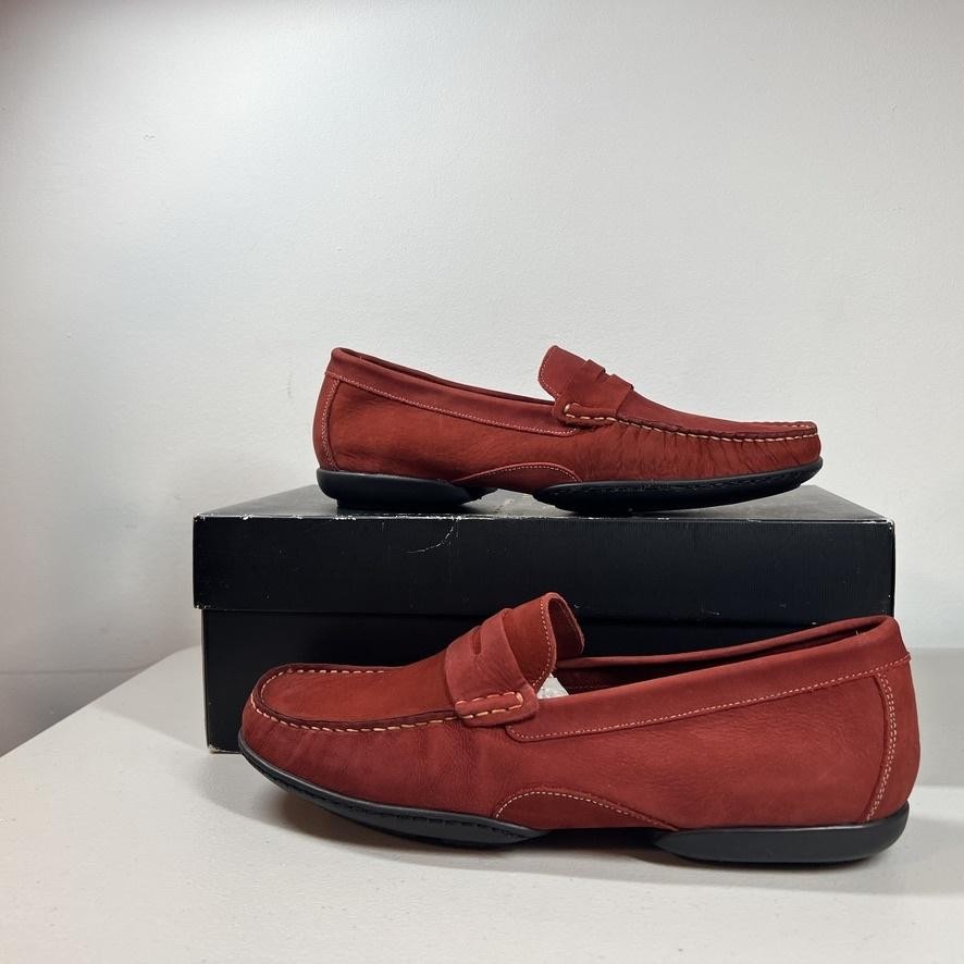 Martin Dingman Loafers Mens 10.5 Brick Mike Nubuck Suede 