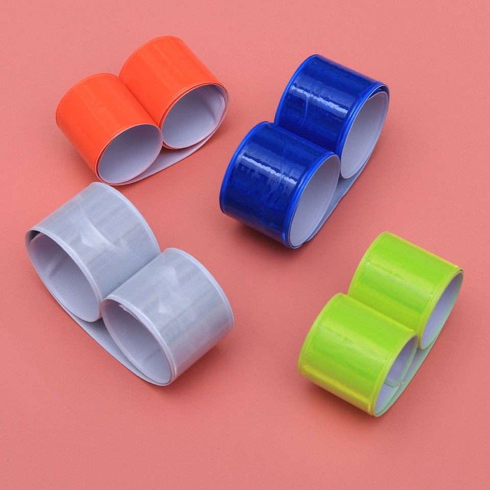 8 Pcs Night Running Slap Bracelets Party Reflective Wristbands Kids ...