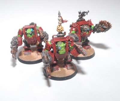 Warhammer - Orks -3x Ork Mega Armour Armoured Nob, Nobs , Squad  Mob #B