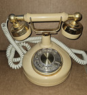 Western Electric French Princess style rotary telephone featuring a beige body — photo 1