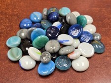 60 PCS MULTI COLORS GLASS PEBBLES AQUARIUM VASE CRAFT DECOR