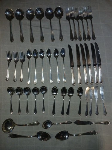 45 Piece Reed & Barton Sterling Flatware Set Monagrammed