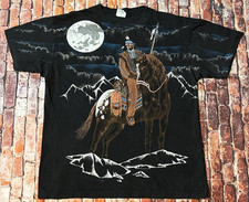 Vintage 1994 Native American Horse AOP Single Stitch T-Shirt Adult Size XL