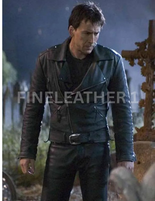 Ghost Rider Nicolas Cage Costume Ghost Biker Style Men's Real Leather Jacket