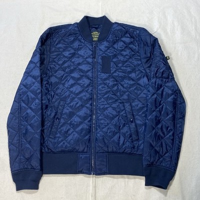 Alpha Industries Liner Jacket Mens Medium Black Quilted Padded Full Zip Flight