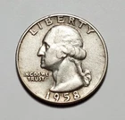 1958 D WASHINGTON QUARTER 90% SILVER #C10572
