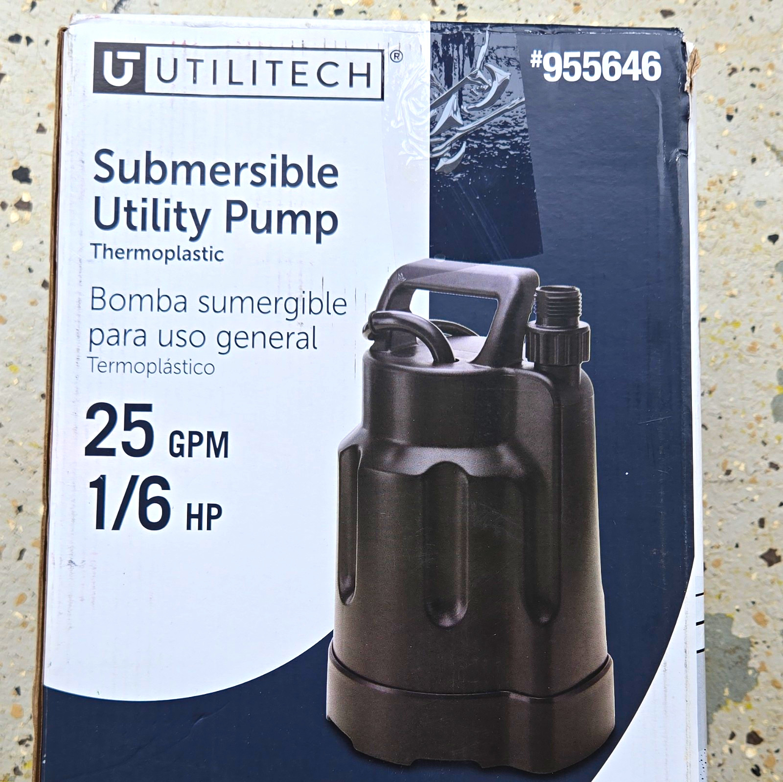 Utilitech Submersible Utility Pump 1/6 HP 25 GPM 1-1/4 in Outlet 955646