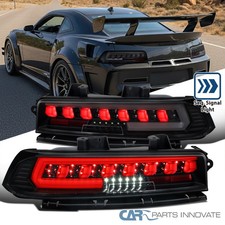 Full Led Black Smoke Tail Lights Fits 2014-2015 Chevy Camaro Sequential Signal