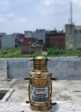 Vintage Maritime Ship Lantern Oil Lamp – Nautical Brass Boat Light Decor
