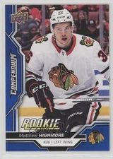 2018-19 Upper Deck Compendium Rookies Blue Matthew Highmore #432 Rookie RC