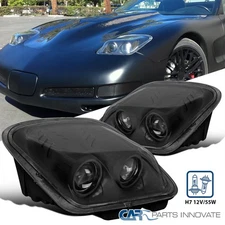 Fits 97-04 Chevy Corvette C5 Replacement Projector Matte Black Headlights Lamps