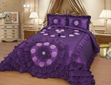 Purple Wedding Bedding Oversize Comforter Bedspread Quilts Set Queen or King