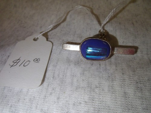 Dichroic Blue Pendant Chain Linked - Picture 1 of 5