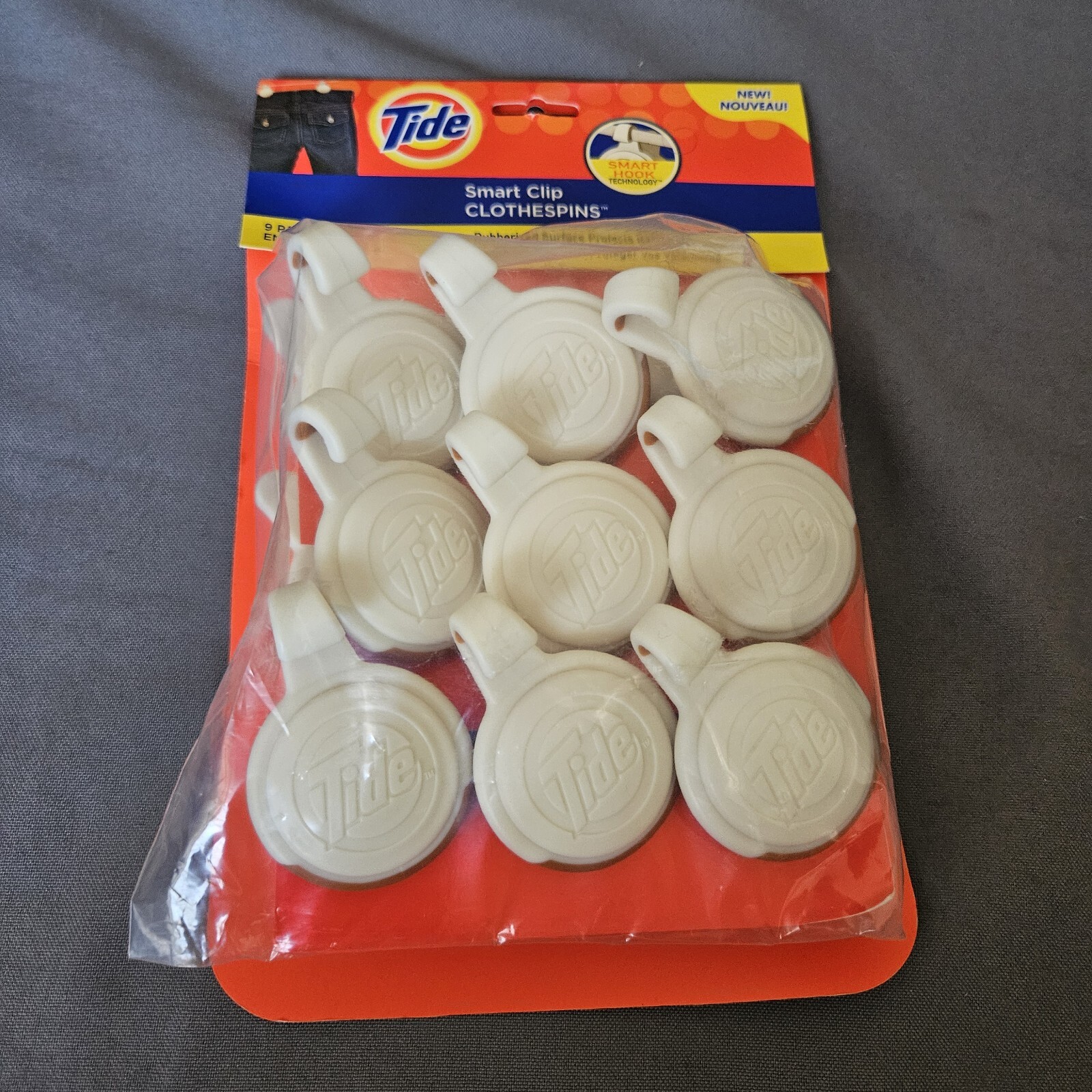 New Tide Smart Clips White Round ClothesPins Set of 9 2007 070982066295