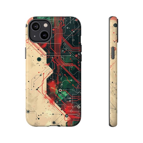 For iPhone | Samsung Galaxy | Pixel Phone Case - Circuit Board Chip Red Green - 第 76/210 張圖片