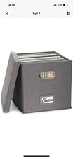 Decorative Vinyl Record Storage Box for 50 Single Records - Sturdy and Easy to